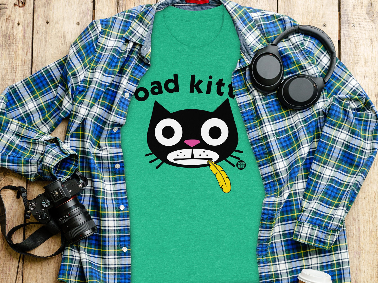 Road Kitty Cat Graphic Tee Shirt product