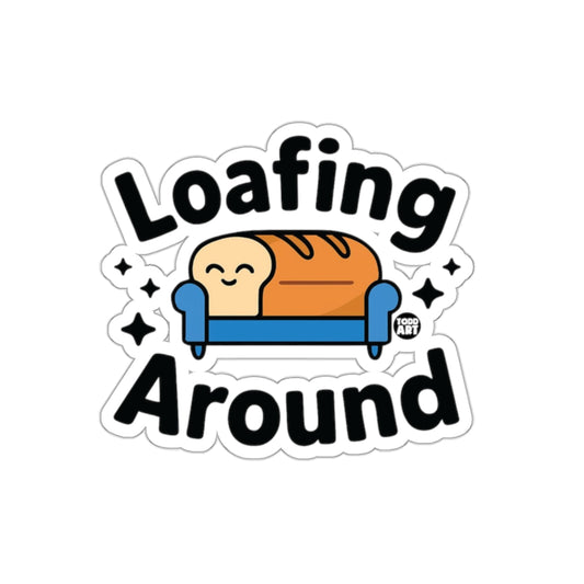Loafing Around Bread on Sofa Humorous Sticker