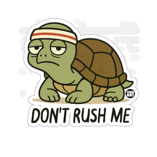 Grumpy Jogging Turtle Dont Rush Me Cartoon Artwork 