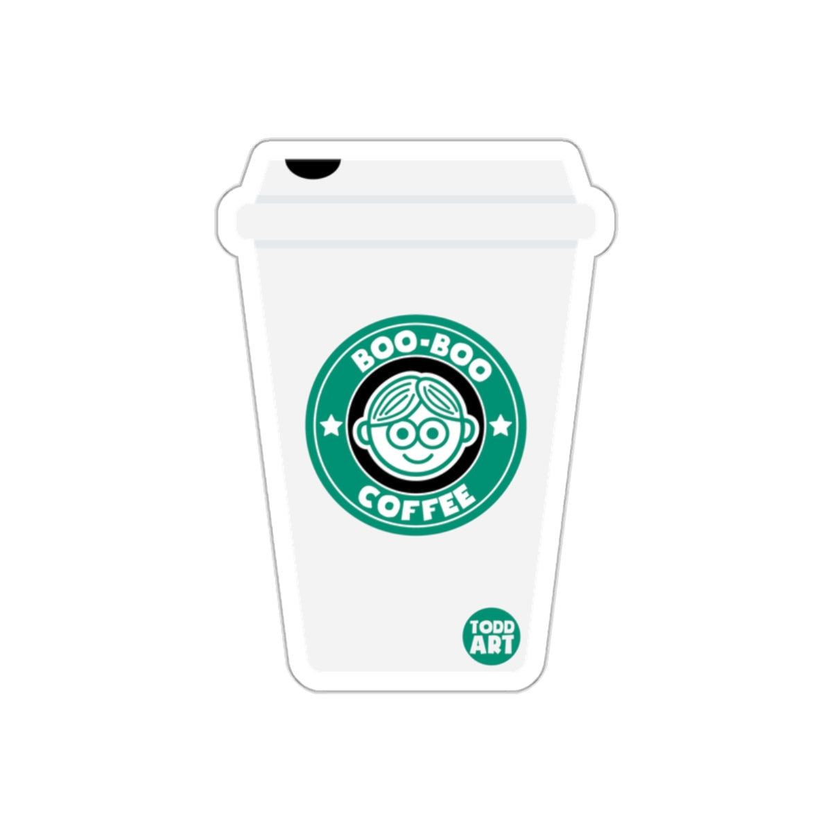 Boo-Boo Coffee Cup Design Todd Art Sticker Decal