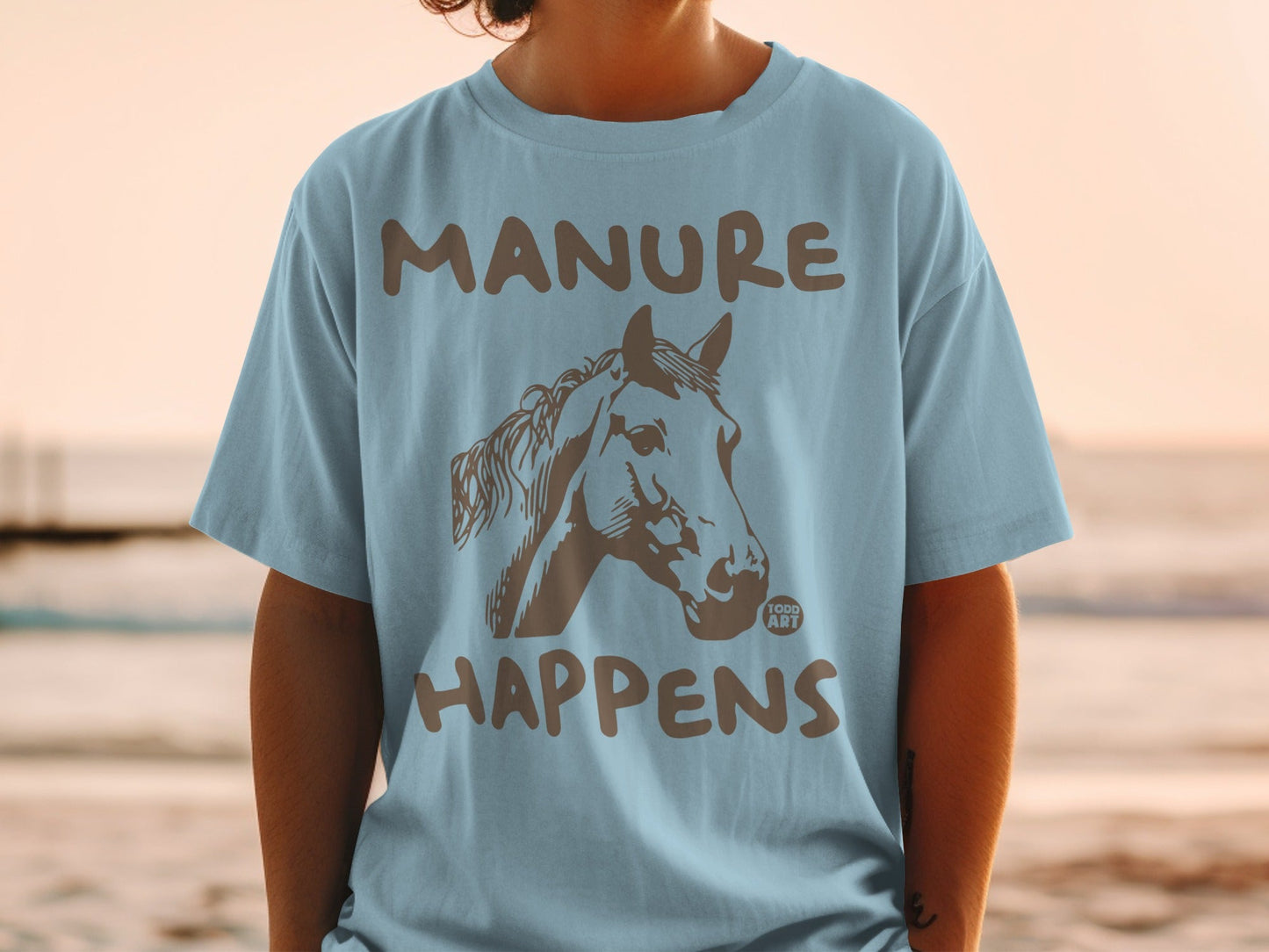 Manure Happens Horse Graphic Tee Shirt Humor
