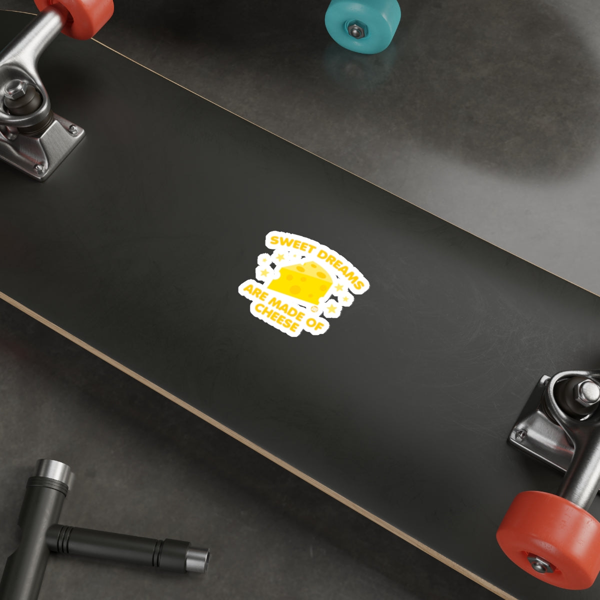 Sweet Dreams Are Made of Cheese Skateboard Sticker
