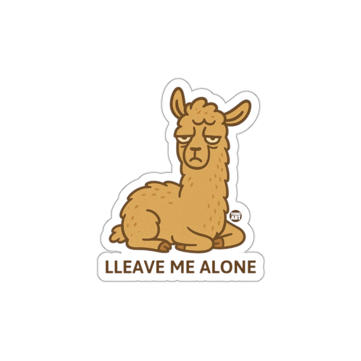 Funny Llama Sticker with Lleave Me Alone Text Sticker