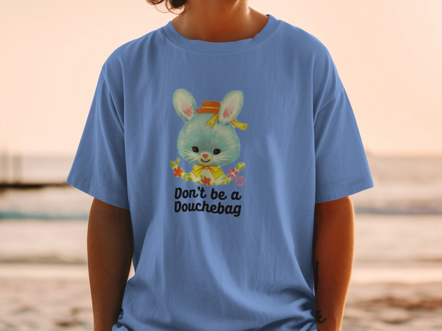 Don't Be a Douchebag Cute Bunny Graphic T-shirt