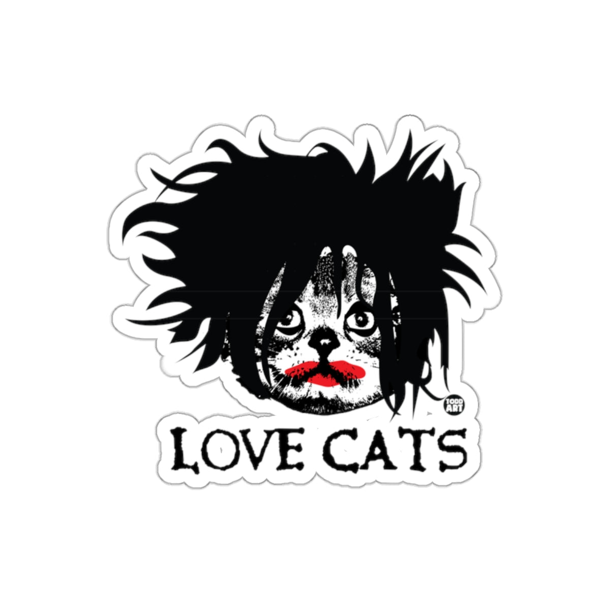 Unique Love Cats Cute Black and White Stickers