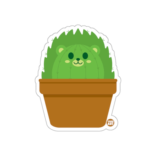 Cute Bear Cactus in a Pot Sticker for Plant Lovers