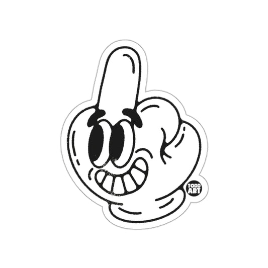 Smiling Cartoon Hand with One Finger Raised Sticker