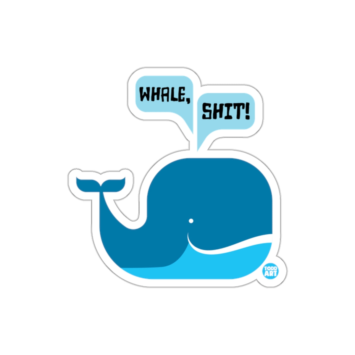 Whale Shit Funny Speaking Whale Sticker for Laptops