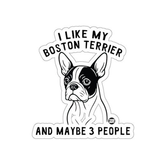 I Like My Boston Terrier And Maybe 3 People sticker