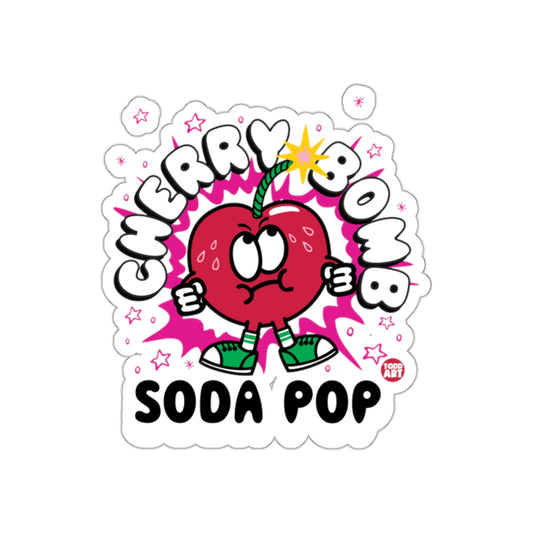 Cherry Bomb Soda Pop Sticker Design Fun Illustration