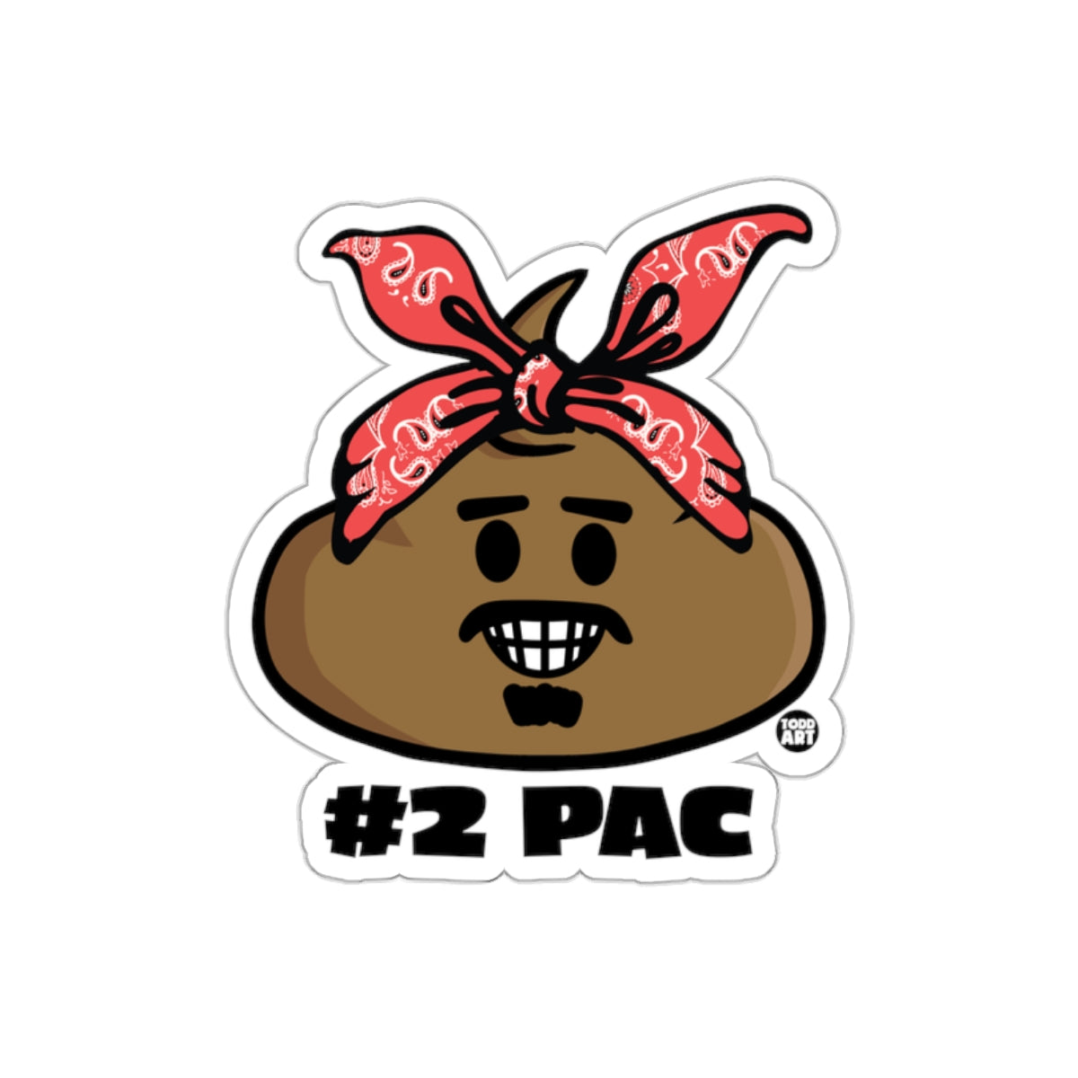 Number Two Pac Cartoon Funny Graphic Image Stickers
