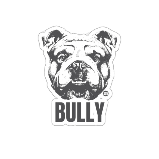 Bully Illustrated Bulldog Head Design on White Sticker