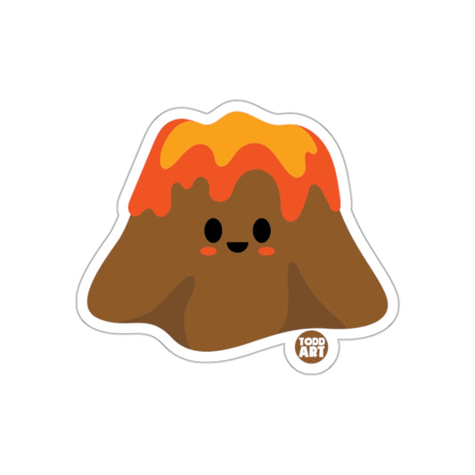 Cute Smiling Volcano with Lava Todd Art Sticker
