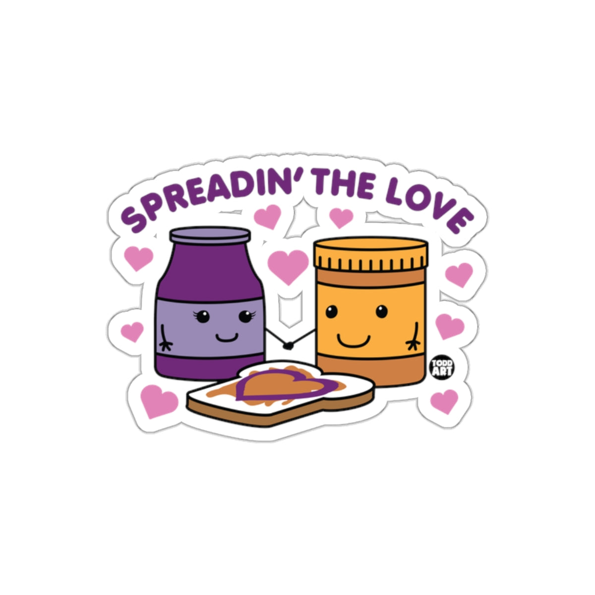 Spreading the Love Cute Peanut Butter and Jelly Sticker