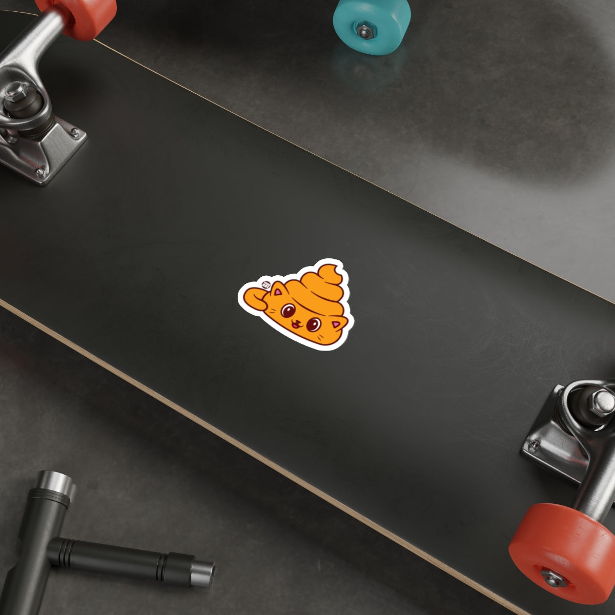 Cute Poop Cat Smiling Funny Face Emoji Style sticker