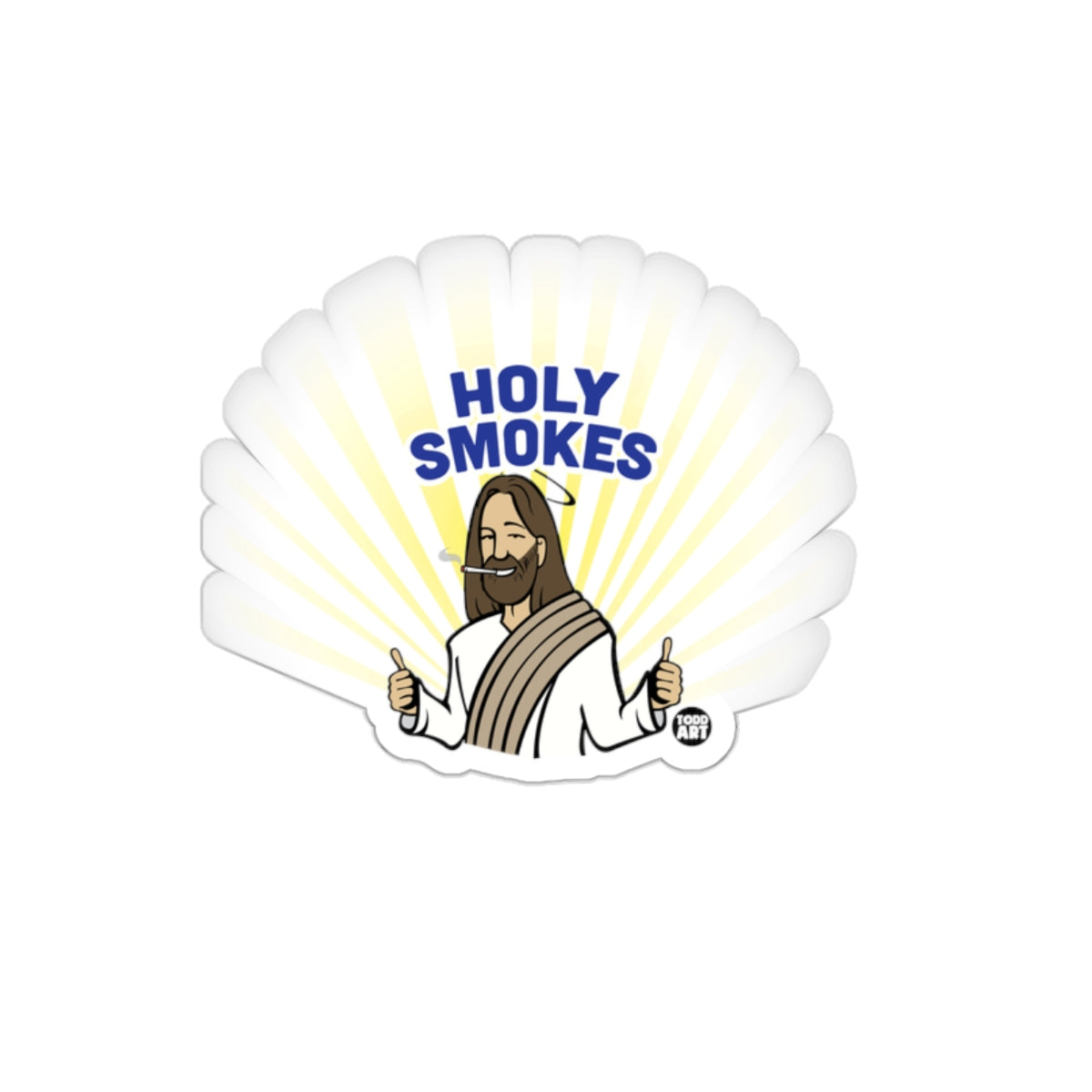 Holy Smokes Jesus Thumbs Up Sticker