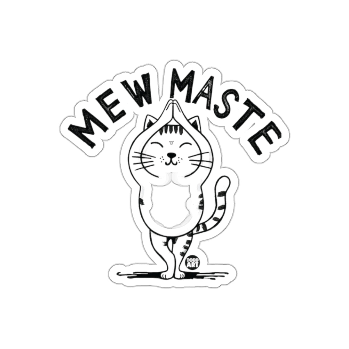 Mew Maste Yoga Cat Sticker Adorable Yoga Lover Gift