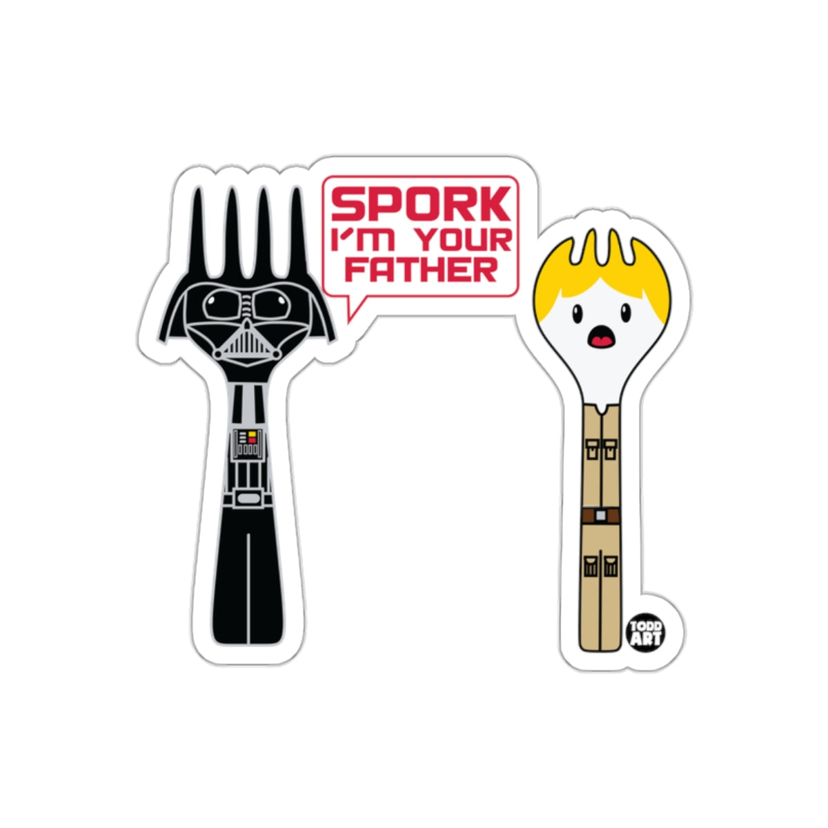 Spork I'm Your Father Parody Sticker for Sci-Fi Fans