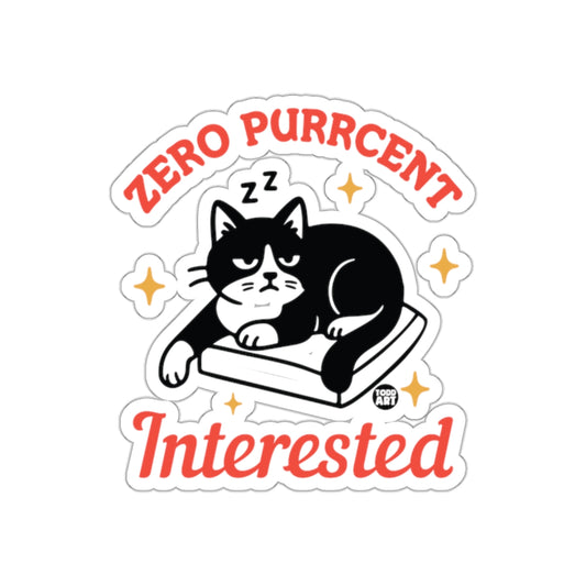 Zero Purrcent Interested Sleeping Cat Sticker
