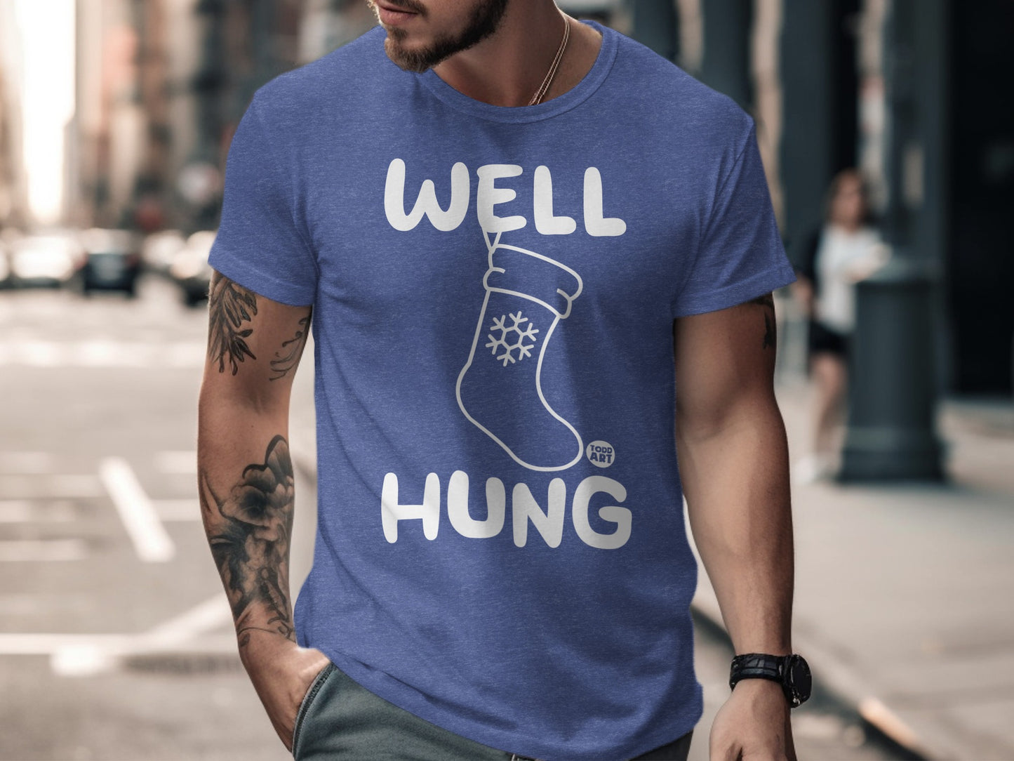 Well Hung Holiday Stocking Graphic T-shirt