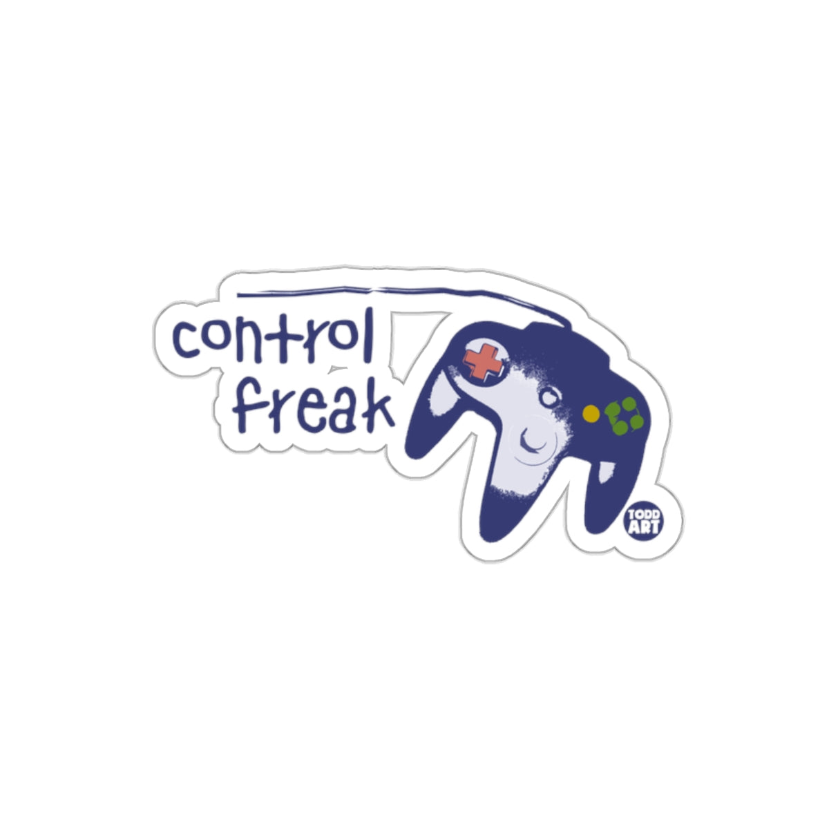 Control Freak Vintage Game Controller Design Sticker