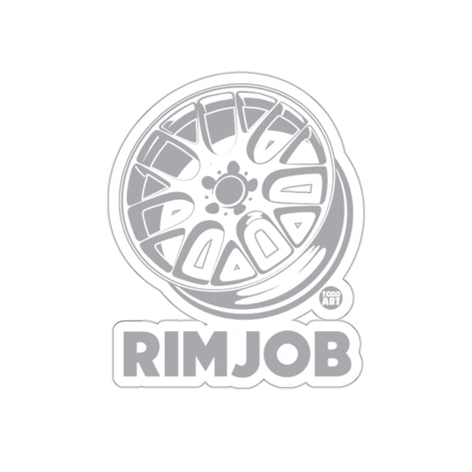Premium Car Wheel Sticker with RimJob Text Design
