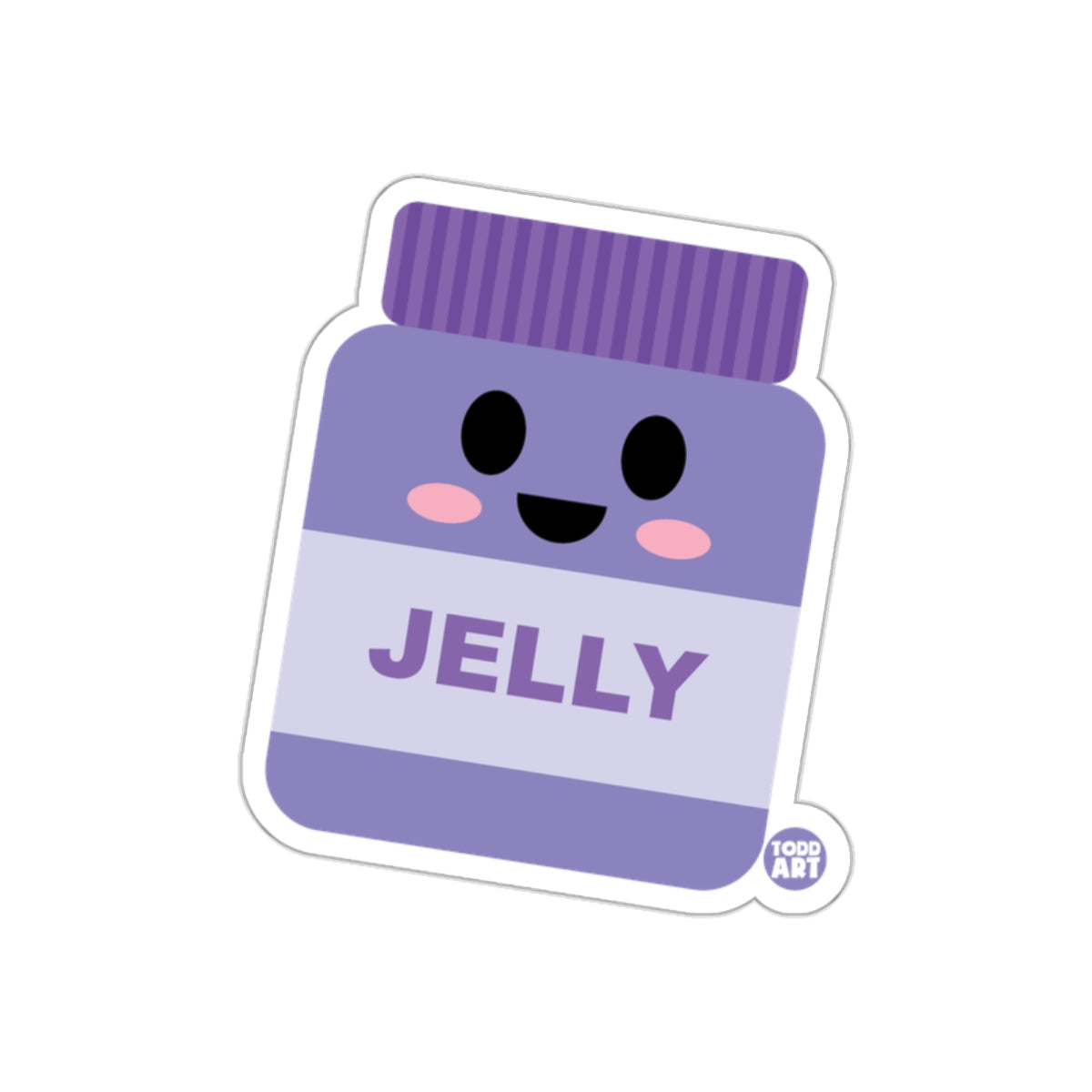 Cute Purple Jelly Jar Smiling Face Sticker Decal