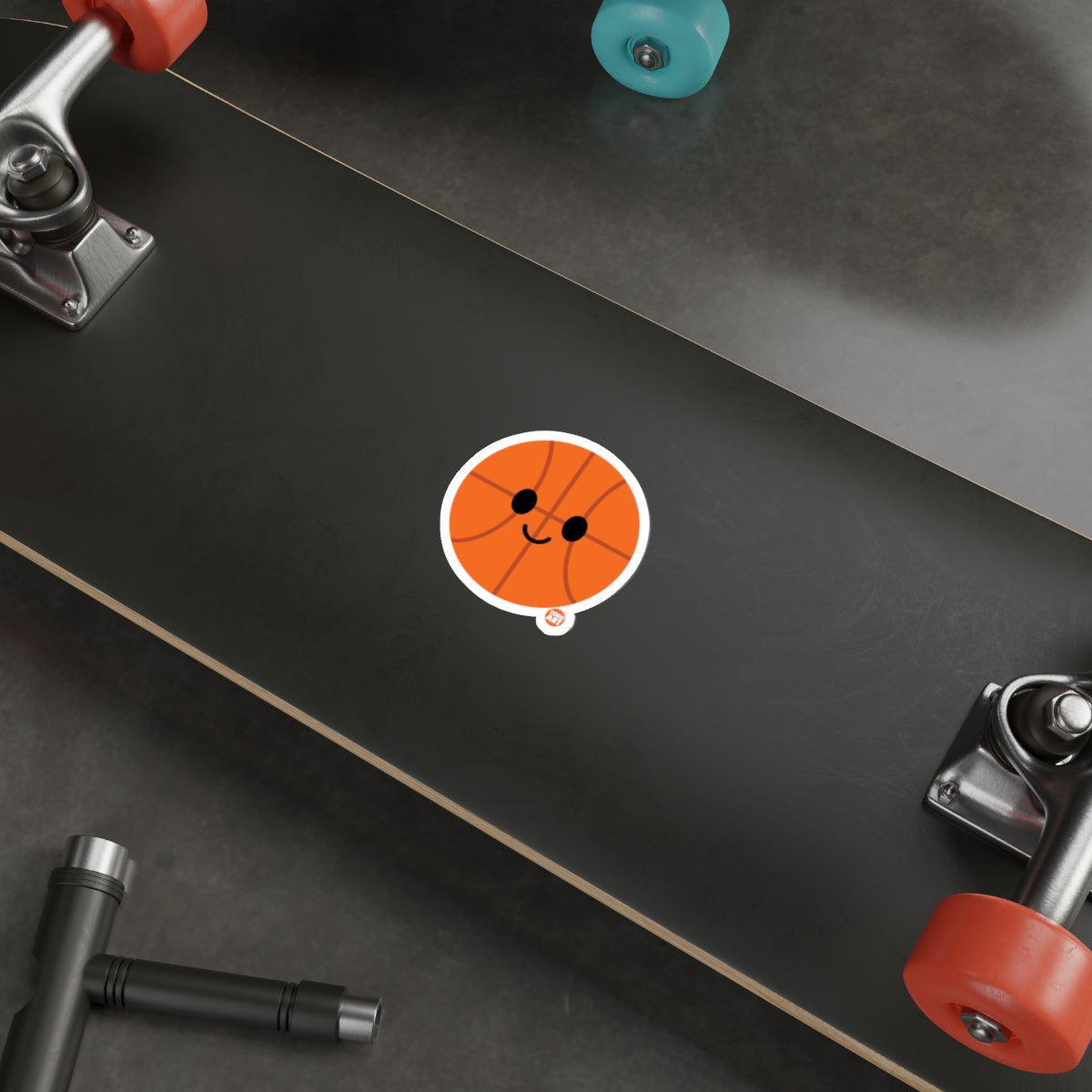 Cute Smiling Basketball Design Sticker for Kids Product