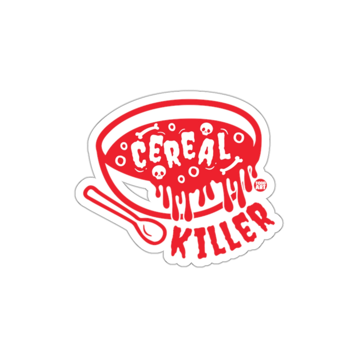 Cereal Killer Funny Graphic Red Bowl Sticker
