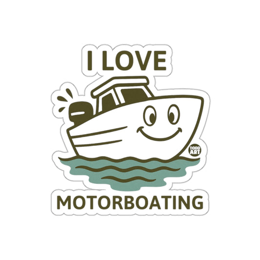 I Love Motorboating Graphic Sticker Fun Boating
