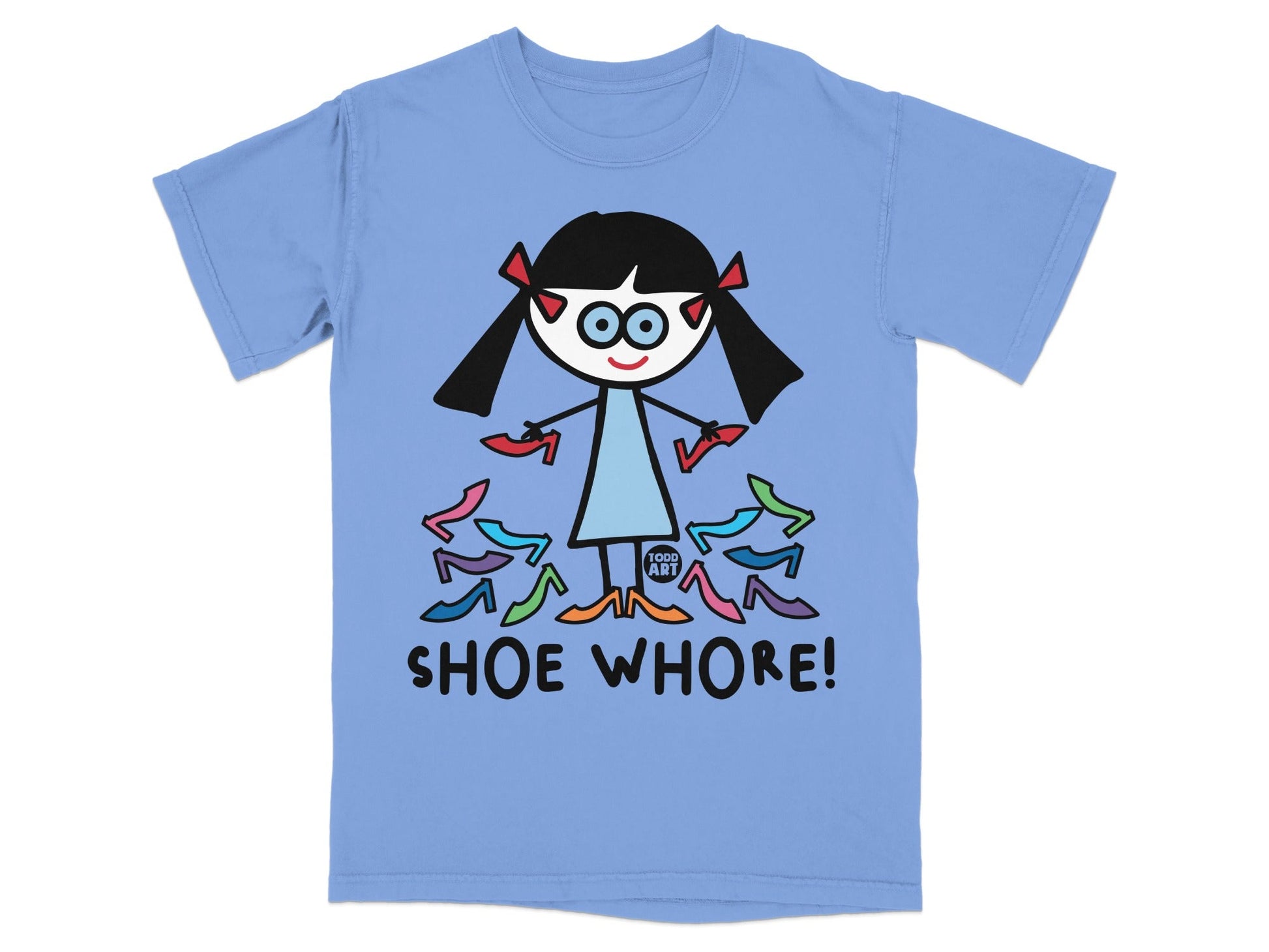 Cute Cartoon Girl with Shoes Graphic T-Shirt