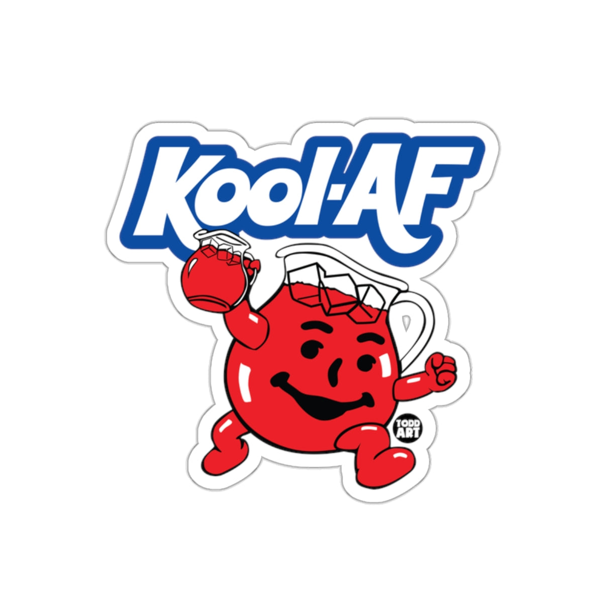 Kool AF Pitcher Man With Todd Art Logo Funny Stickers