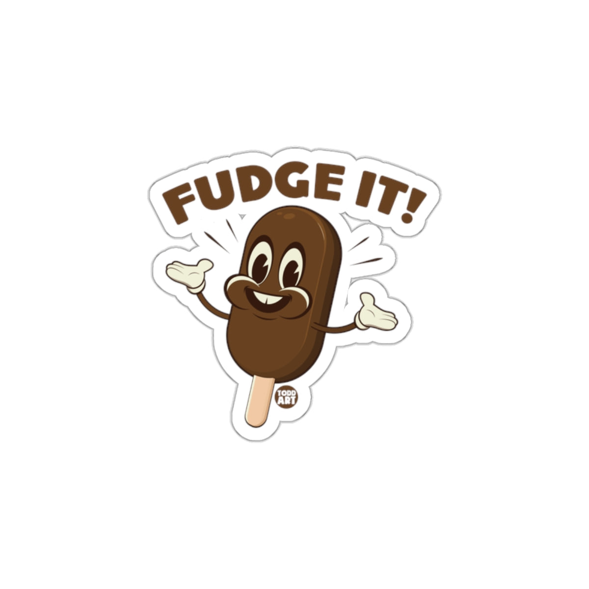 Fudge It Cartoon Ice Cream Sticker Fun Design Sticker