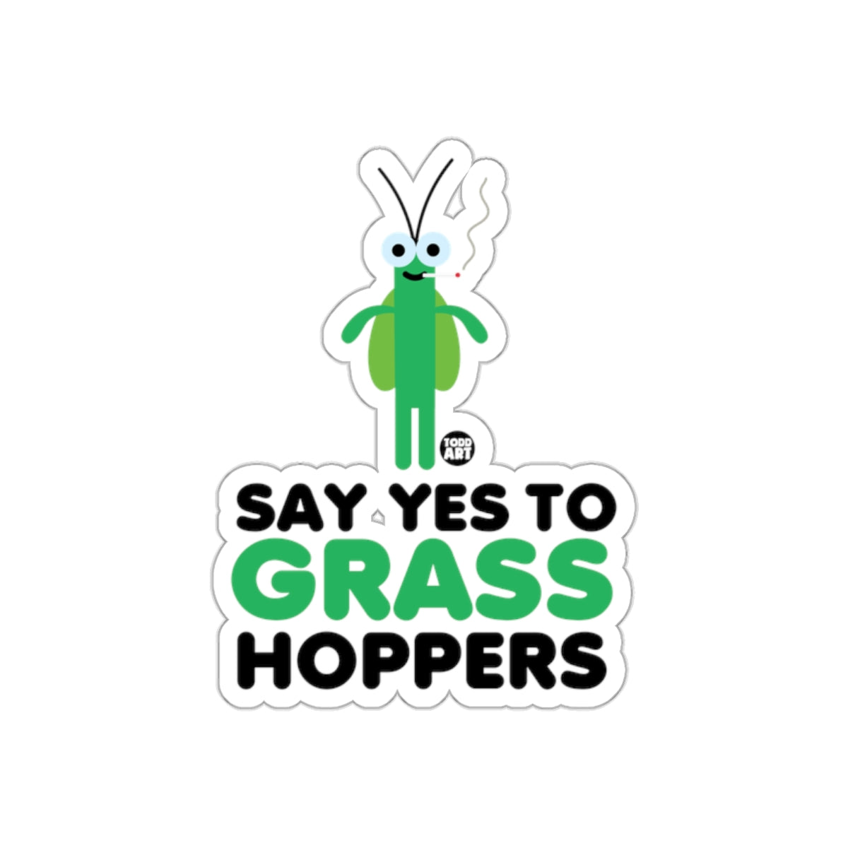 Say Yes To Grass Hoppers Sticker Fun Insect Art