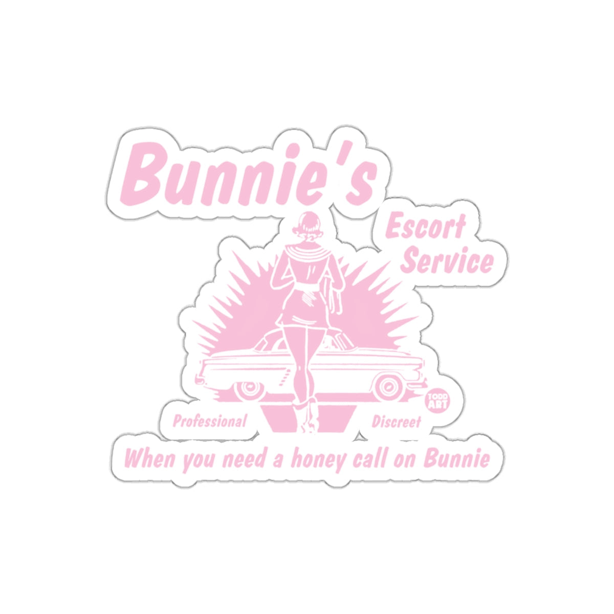 Bunnies Escort Service Professional Discreet Graphic sticker
