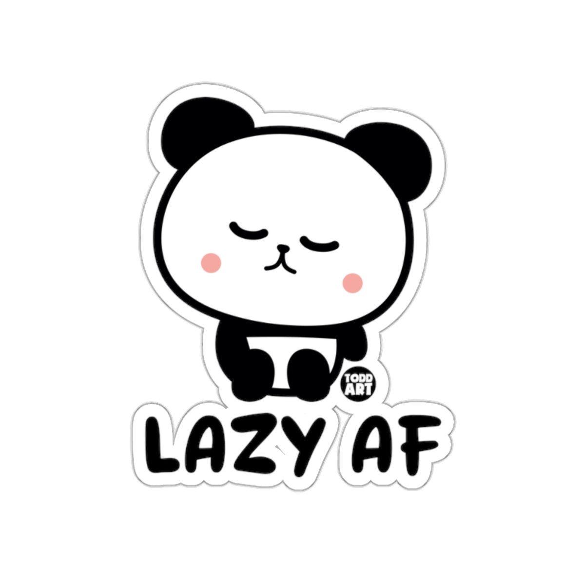 Lazy AF Cute Sleeping Panda Sticker Design