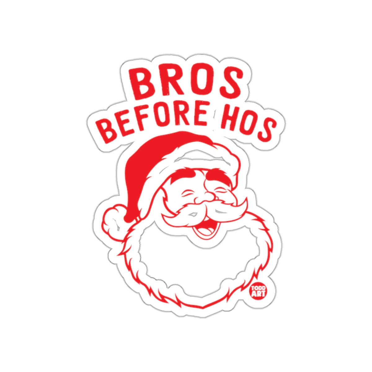 Bros Before Hos Santa Claus Sticker Christmas Humor