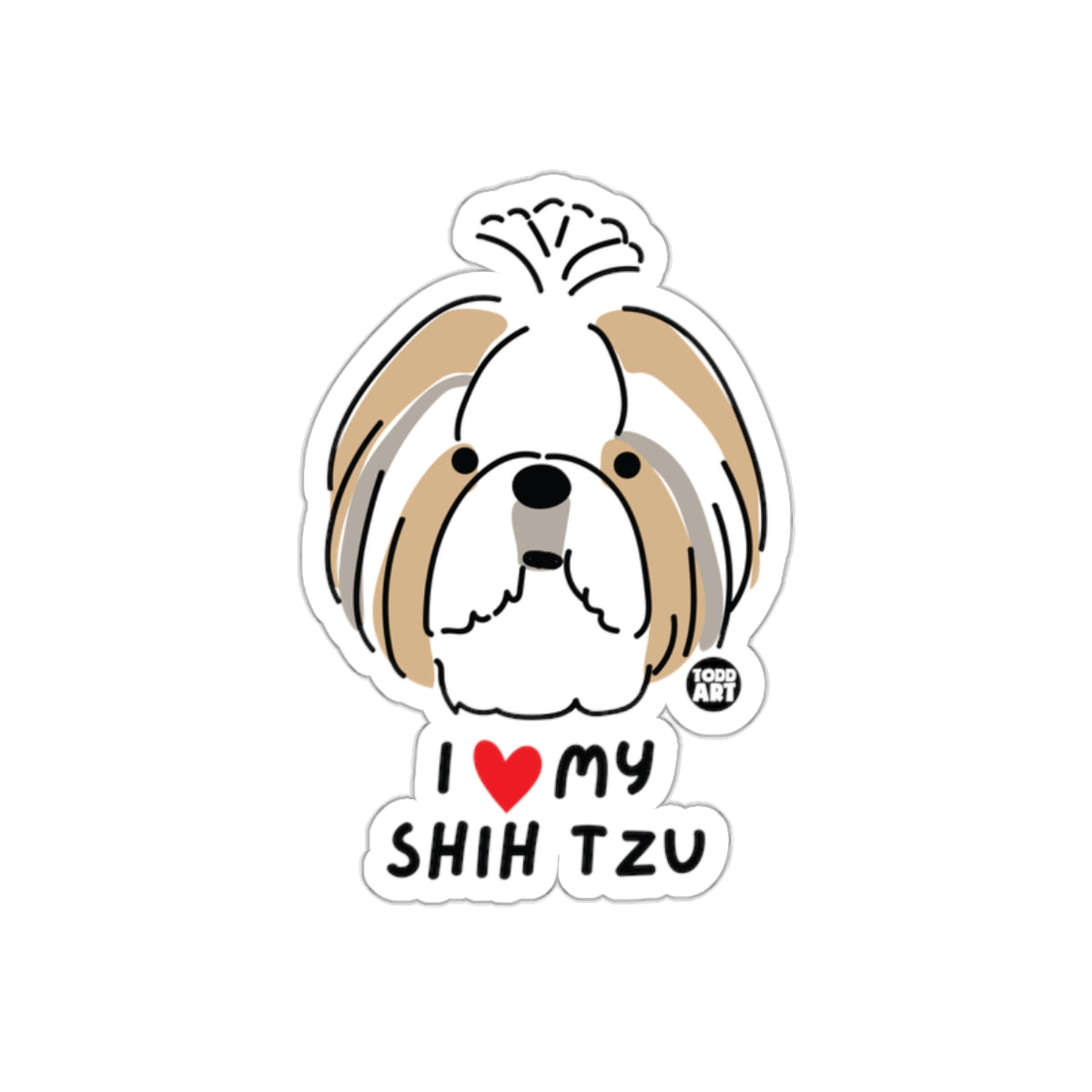 I Love My Shih Tzu Cute Dog Sticker