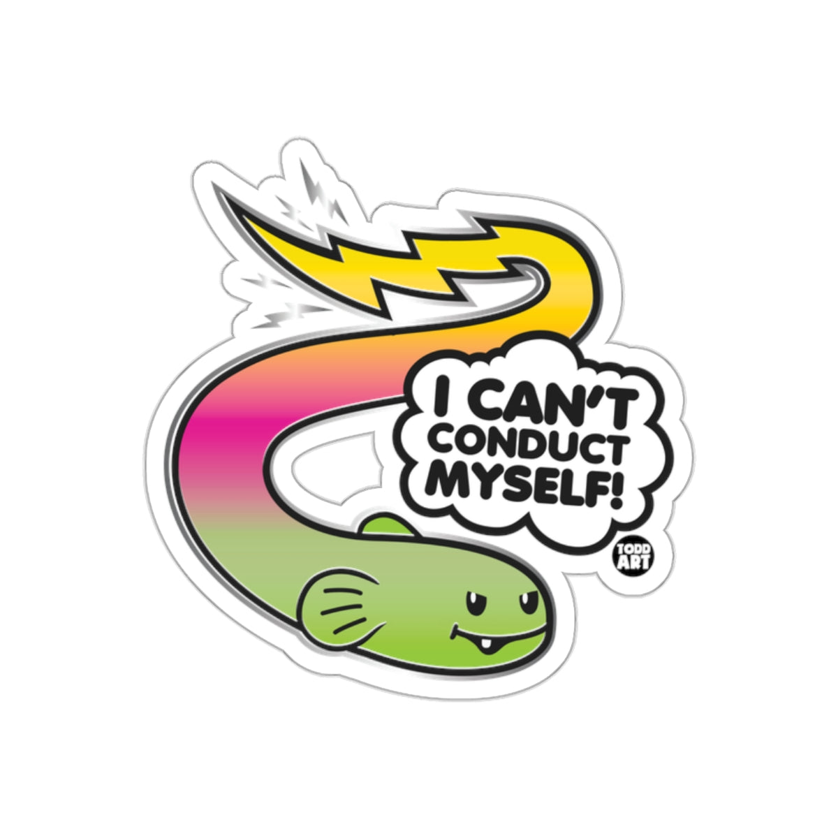 I Can't Conduct Myself Electric Fish Sticker Decor