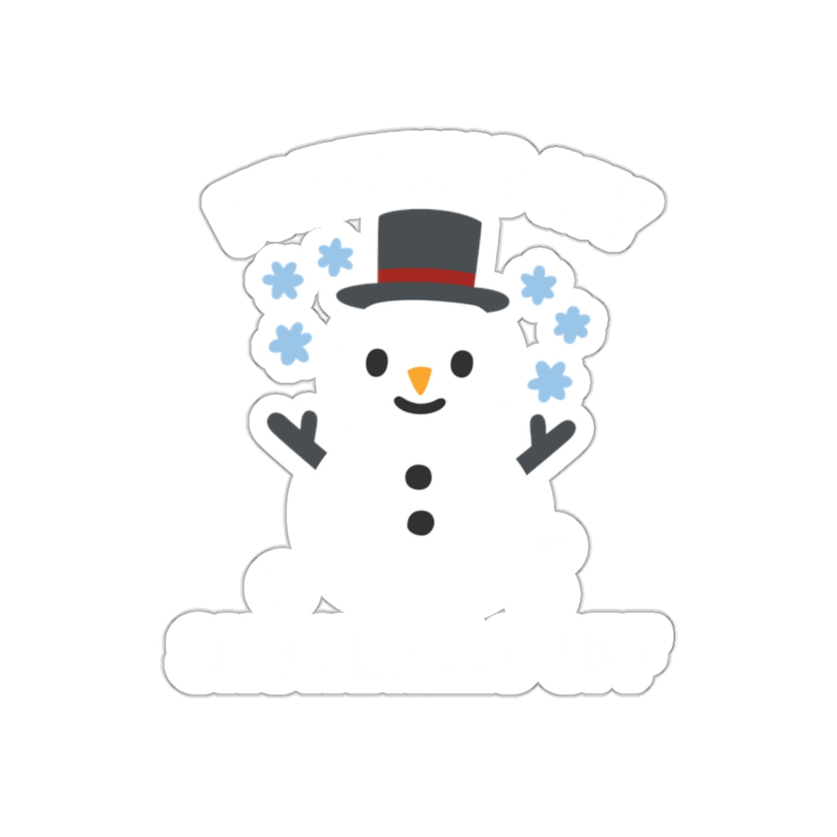 Happy Snowman With Top Hat Sticker