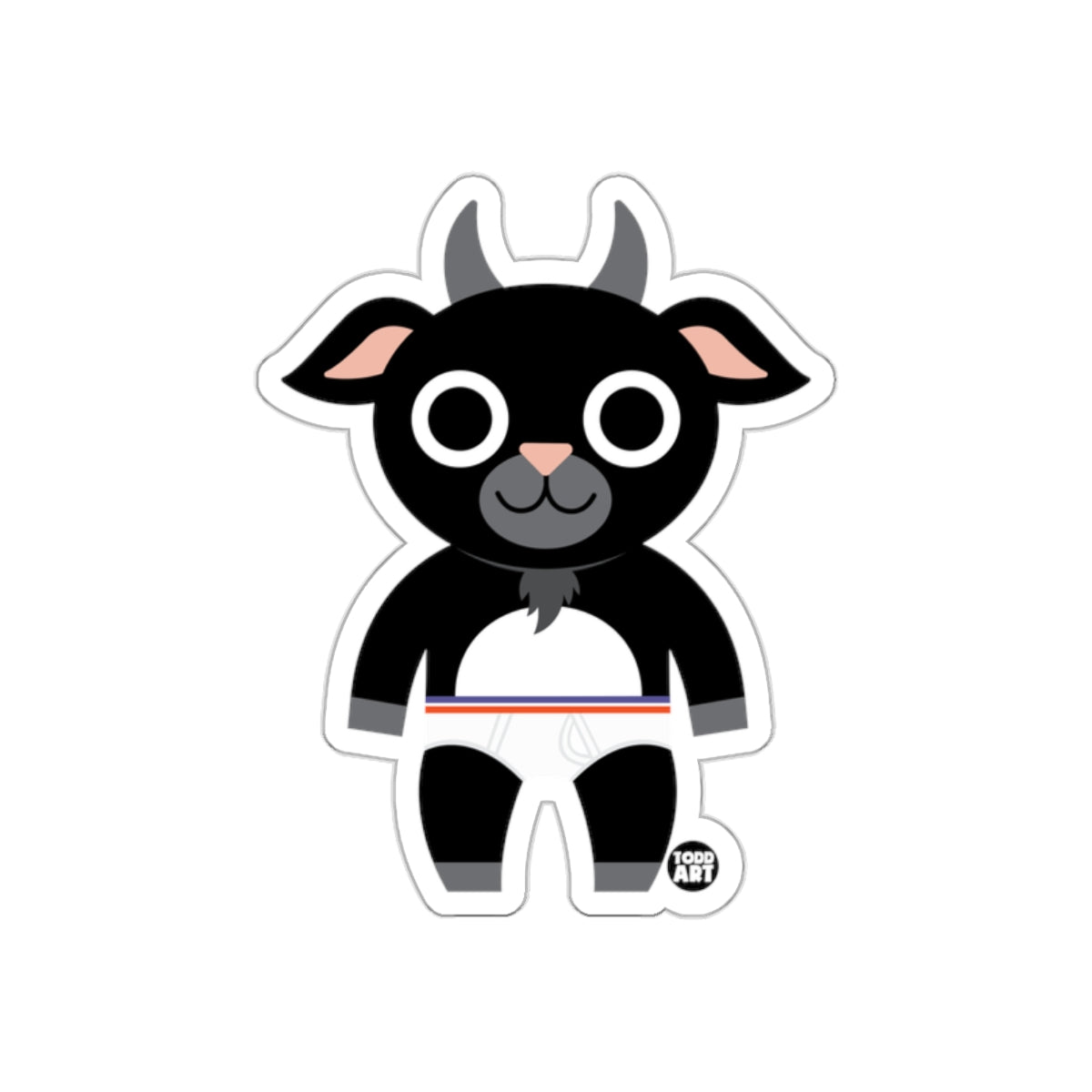 Cute Cartoon Goat Sticker with Adorable Face Design
