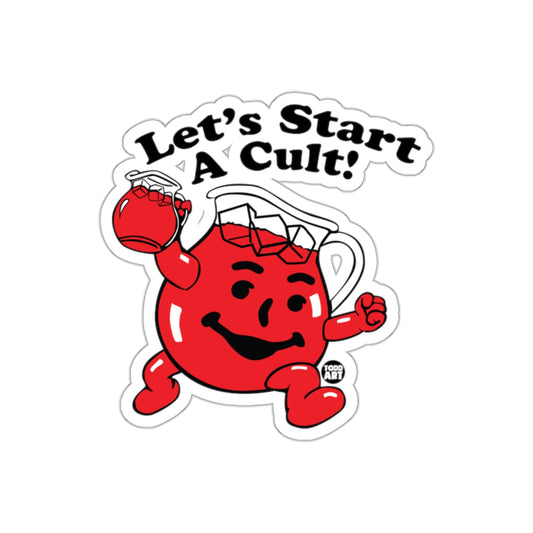 Lets Start A Cult Kool Aid Man Funny Retro Design Stickers