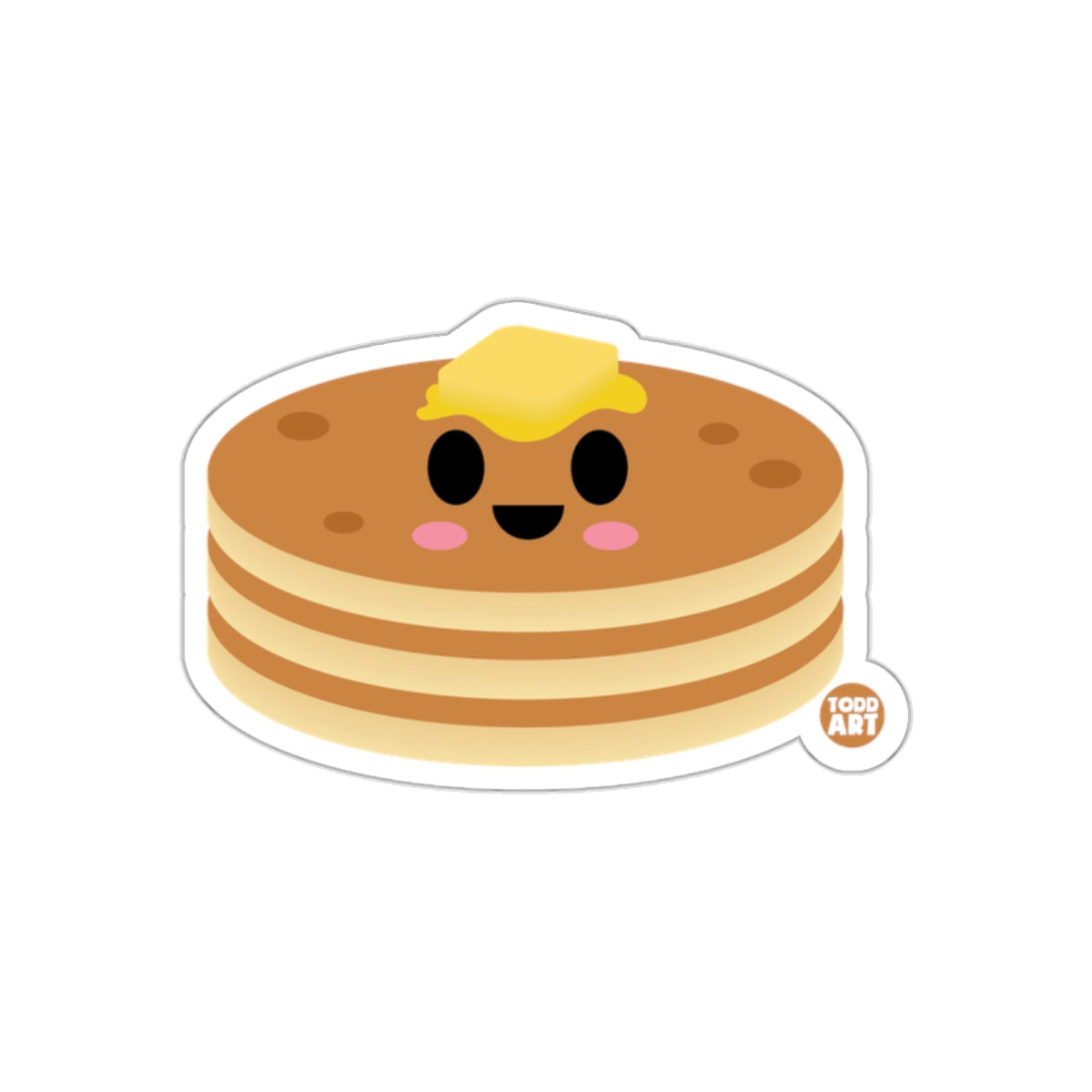 Cute Smiling Pancake with Butter Artwork Sticker