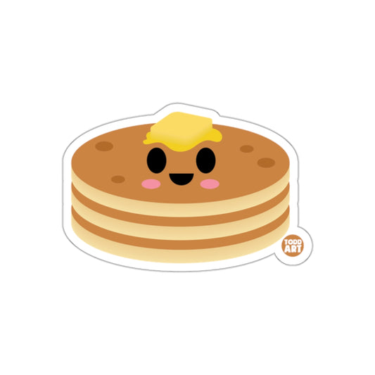 Cute Smiling Pancake with Butter Artwork Sticker