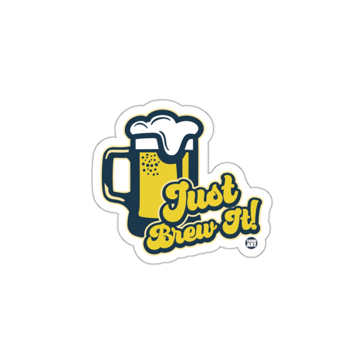 Just Brew It Beer Mug Sticker Fun and Quirky Accessory