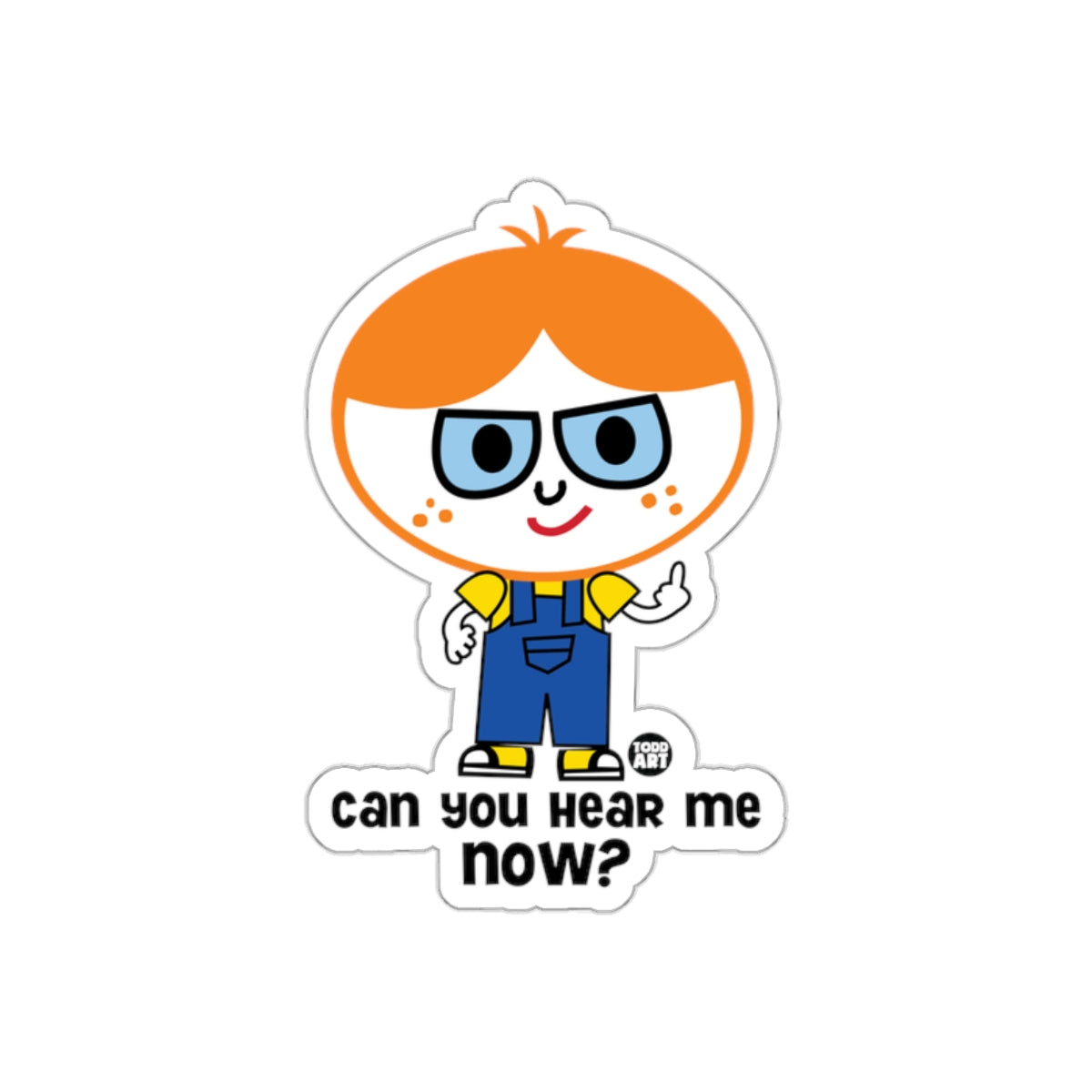 Cartoon Redhead Todd Hart Can You Hear Me Now Stickers