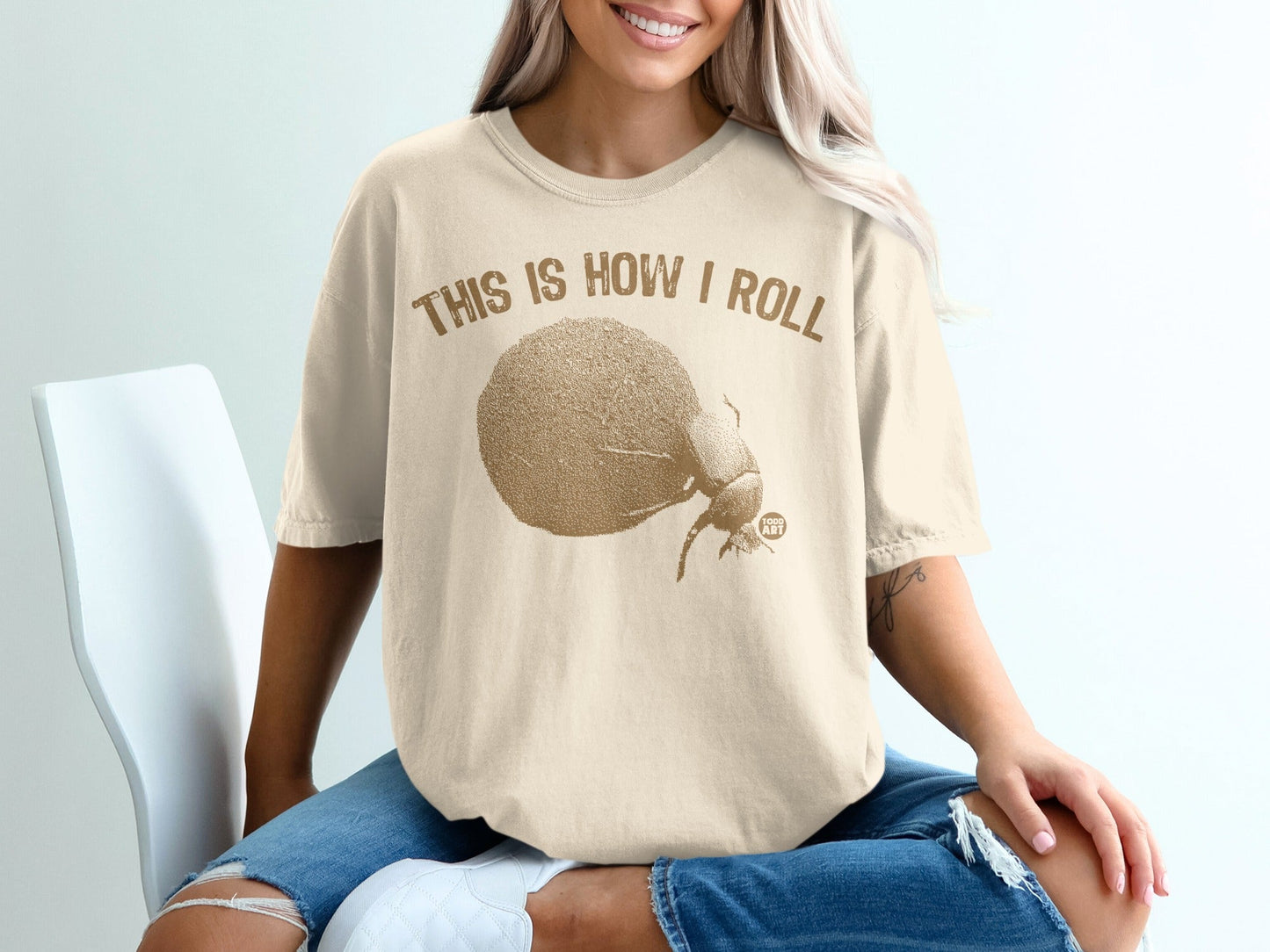 Funny 'This Is How I Roll' Dung Beetle Graphic Shirt