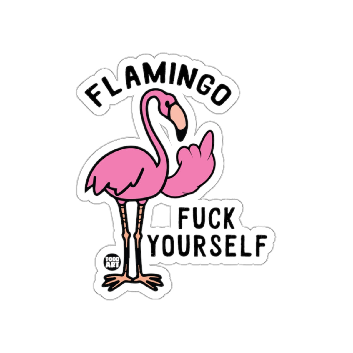 Flamingo Middle Finger Fuck Yourself Sticker