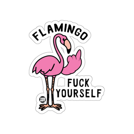 Flamingo Middle Finger Fuck Yourself Sticker