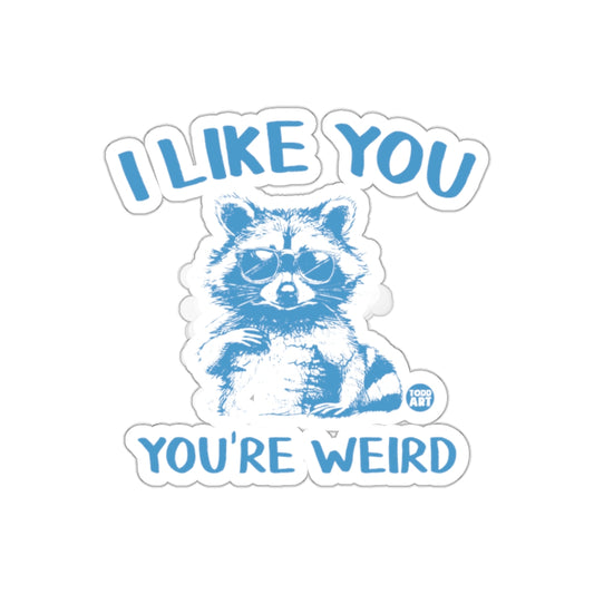Cool Raccoon I Like You You're Weird Design Stickers